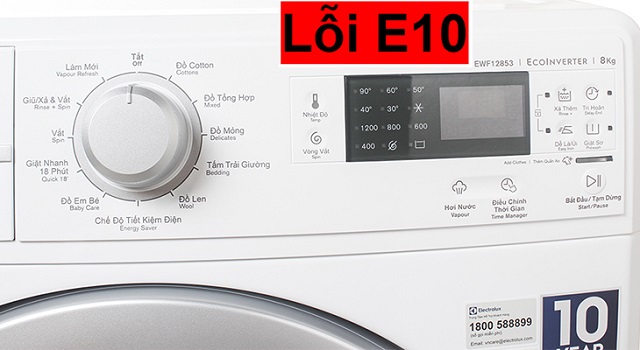 Dấu hiệu nhận biết máy giặt electrolux báo lỗi e10
