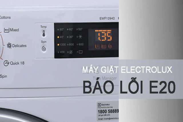 Nguyên nhân máy giặt Electrolux báo lỗi E20