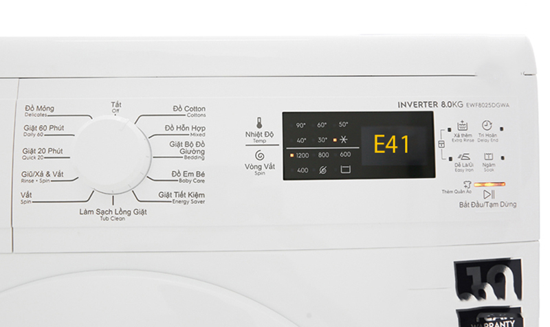 Máy giặt Electrolux báo lỗi E41