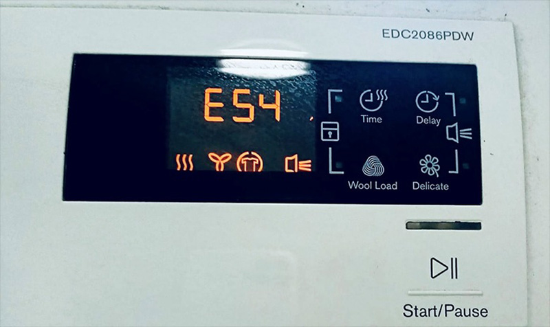 Máy giặt Electrolux báo lỗi E54