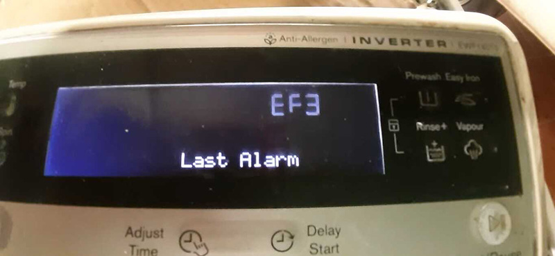 Lỗi EF3 máy giặt Electrolux